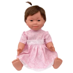 Brown Haired Girl With Down Syndrome Features - 38cm