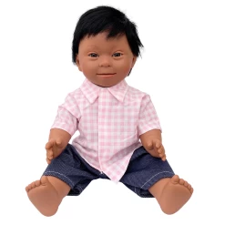 Hispanic Boy With Down Syndrome Features - 38cm -Baby Products Store BelonilDownSyndromeDollIndianBoy TheSmallFolkCopyright