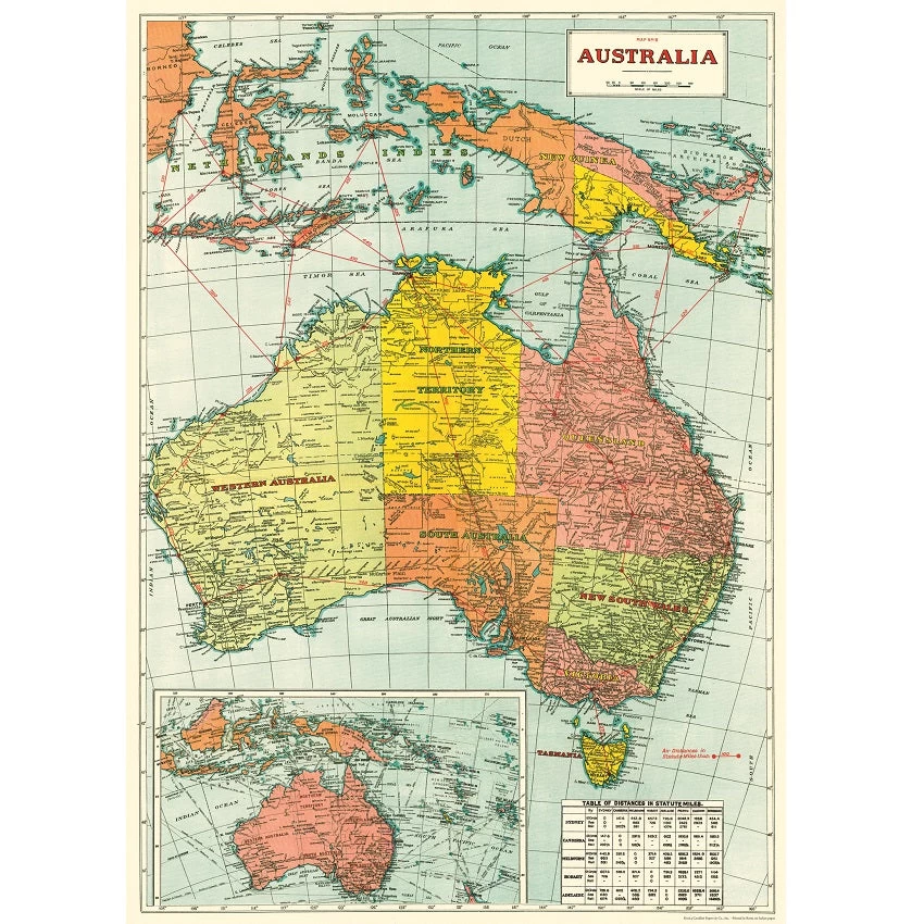 Vintage-style Poster - Map Of Australia