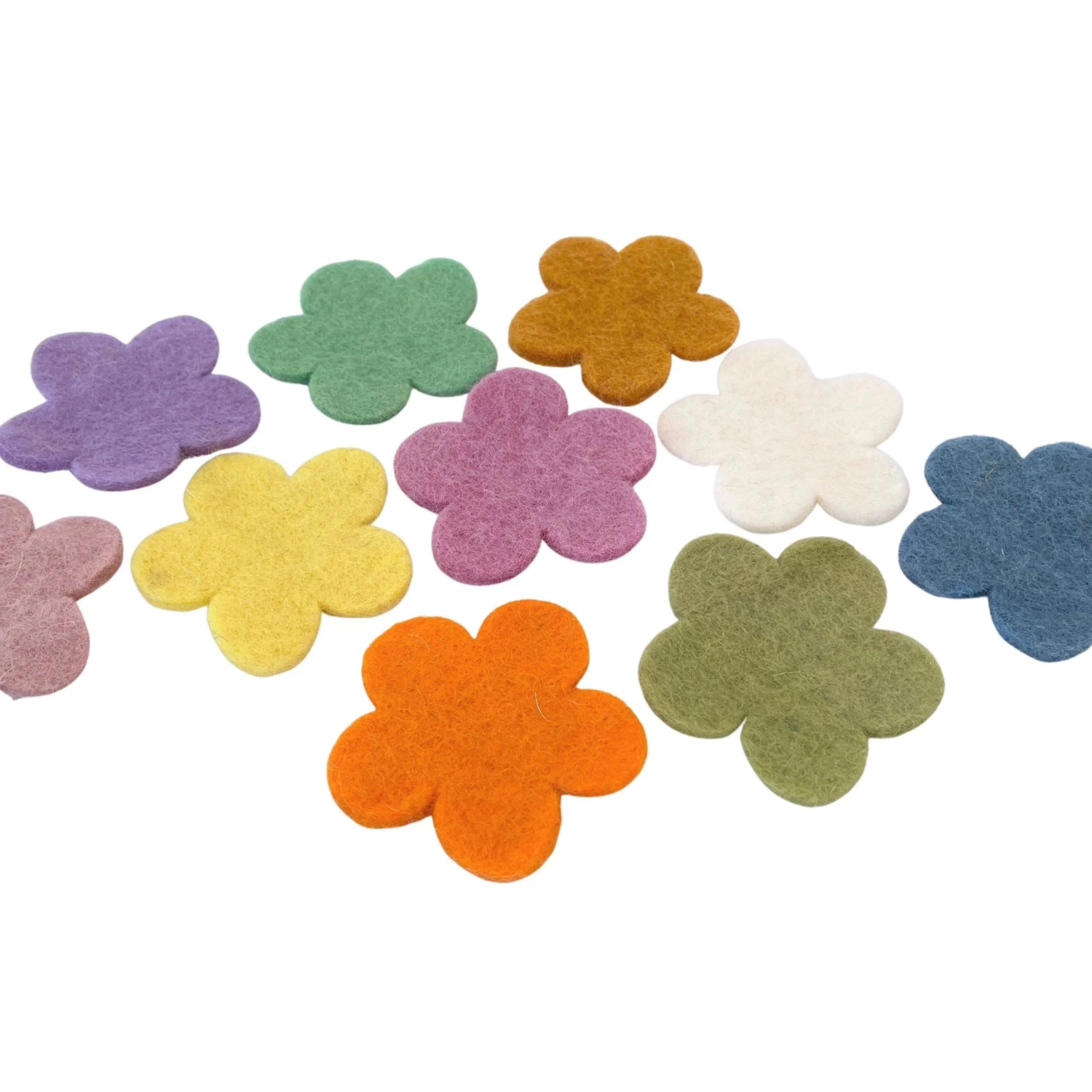 Mini Felt Flowers - Set Of 10 4 Mini Felt Flowers - Set Of 10 - Image 2