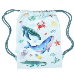Large Library/swimming Drawstring Bag; Sea Creatures
