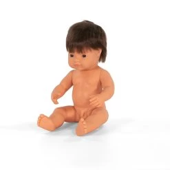 Miniland Caucasian Brown Hair Boy Doll - 38cm -Baby Products Store MinilandBrunetteHairBoy38cm TheSmallFolk3