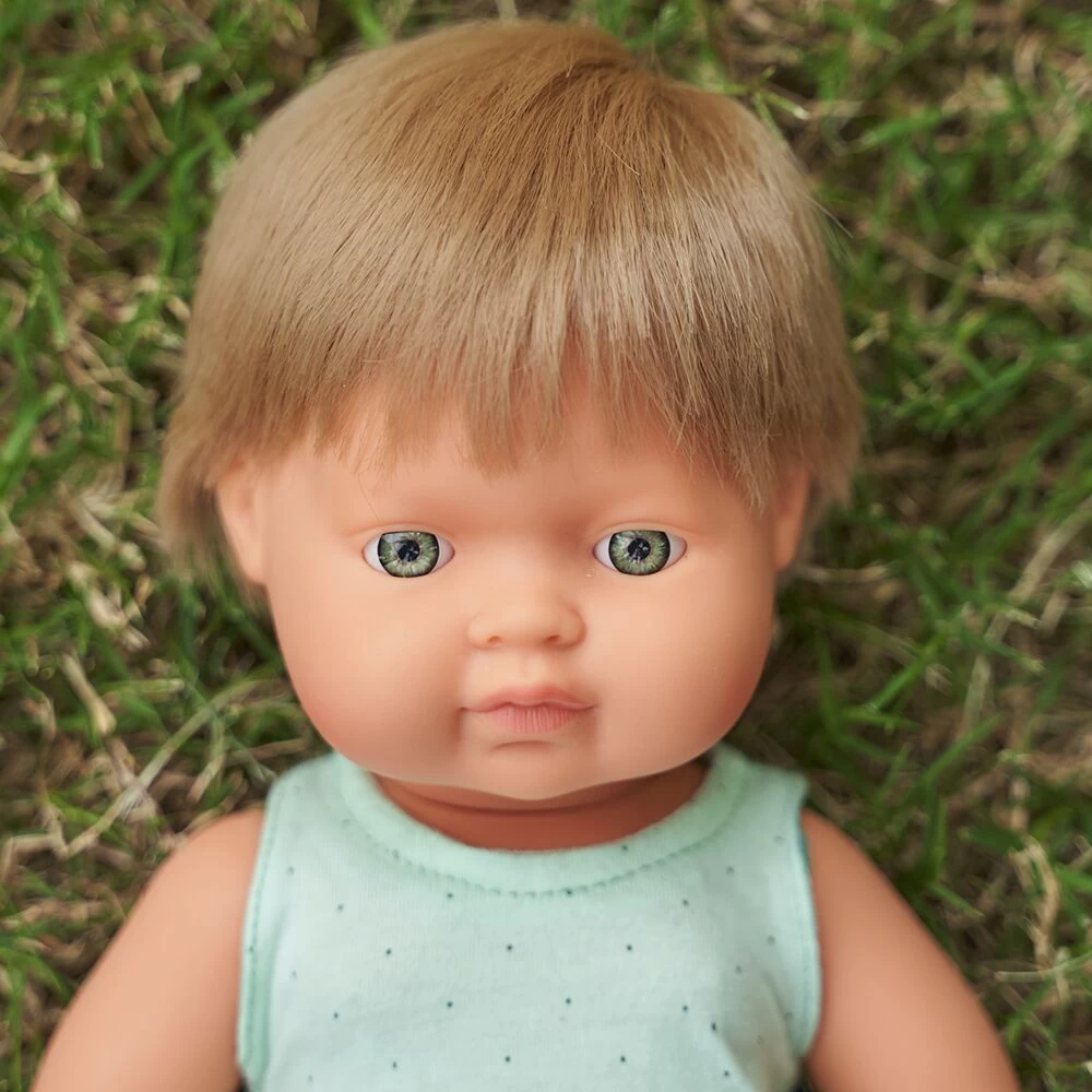 Miniland Caucasian Dark Blonde Hair Boy Doll - 38cm 4 Miniland Caucasian Dark Blonde Hair Boy Doll - 38cm - Image 2